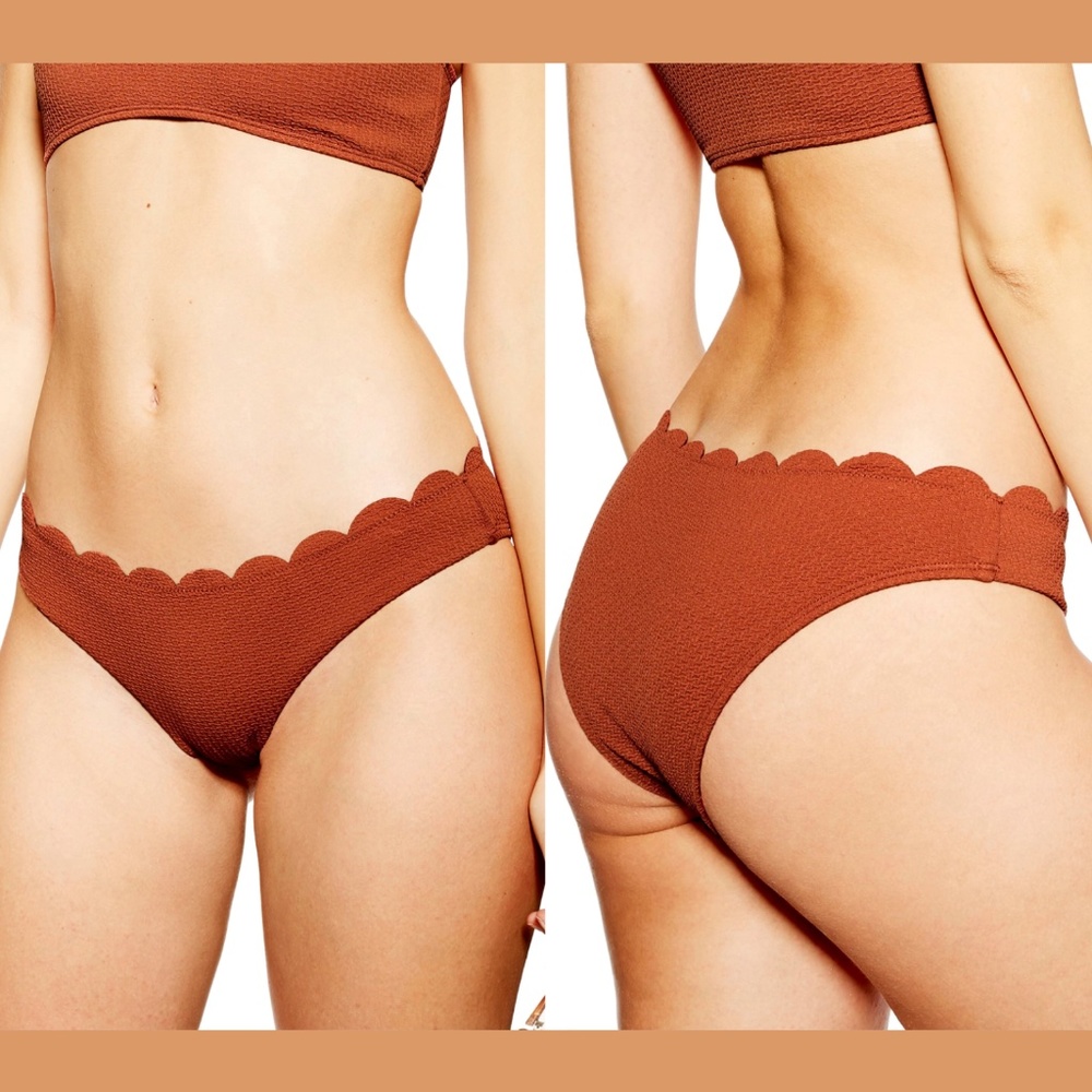 NEW $22 Topshop Scallop Bikini Bottoms‎ in Rust 6